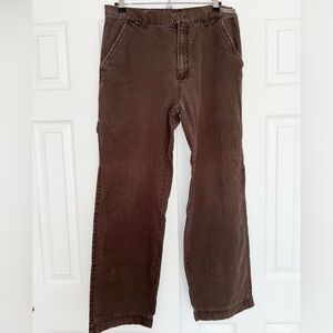 Billabong Mens 100% Cotton Pants size 34 Brown Distressed